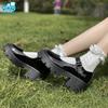 [morytrade] Plateau-Lolita-Pumps mit 6 cm Absatz, Cosplay-Schuhe (Glänzend Schwarz, Japanische Schuhgrößen, Erwachsene, Numerisch, 25.0 cm)
