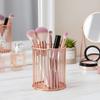 Gold Color Pen Holder Metal Material Pencil Organizer Storage Bucket Desktop Organizer  Office Use