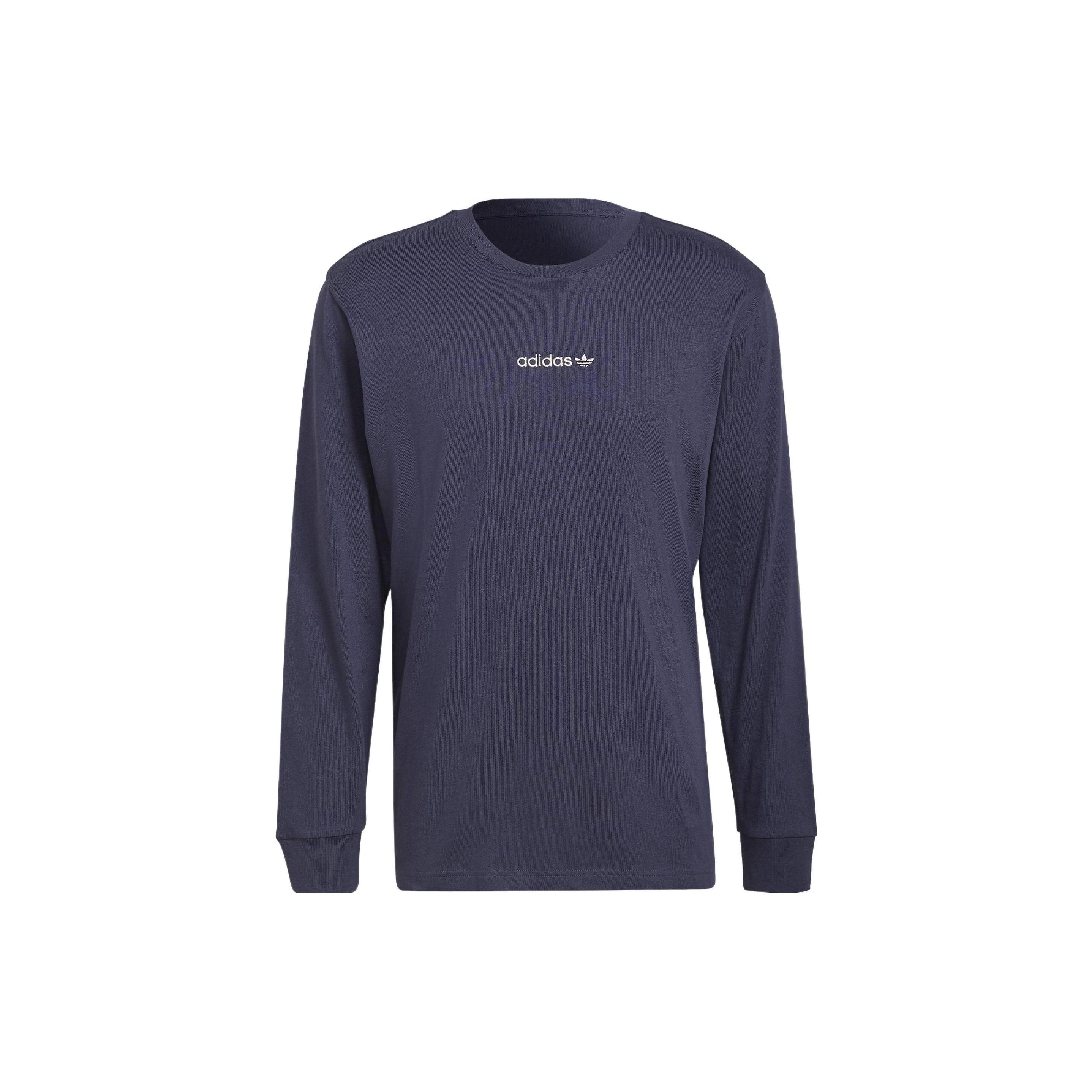 adidas Original Long Sleeve Graphic Tee Asia Sizing Navy Blue Men s HN0390 M