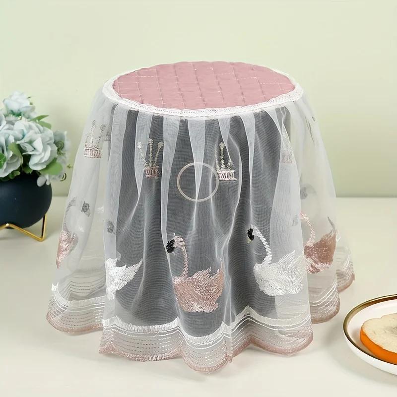 1pc Air Fryer & Electric Rice Pot Dust Cover with Adorable Rabbit Design - Breathable Polyester Fabric, Decorative Lace Trim, Universal Fit