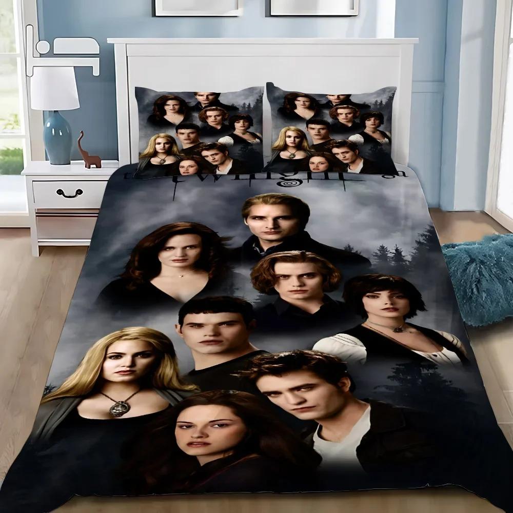 Exquisites Twilight-Saga-bedrucktes Bettwäsche-Set Bettbezug-Set 3tlg. Für Jungen Mädchen Erwachsene Schlafzimmerdekoration Einzelbett Twin Voll