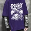 Y2K Hip-Hop Dark Style Print T-Shirt, New Fashion for Spring