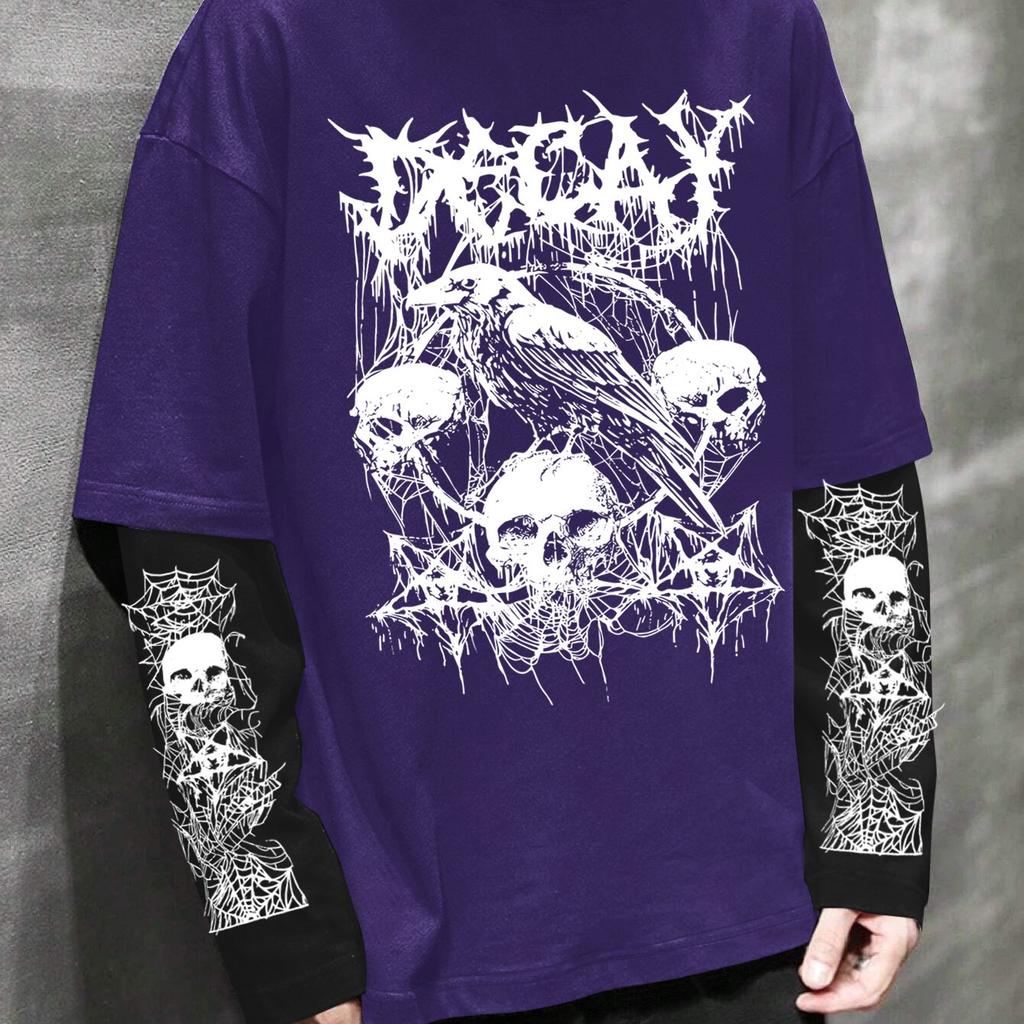 Y2K Hip-Hop Dark Style Print T-Shirt, New Fashion for Spring