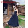 Polyester Lace Splicing Strap Dress With Slim Fit For Summer Fashion