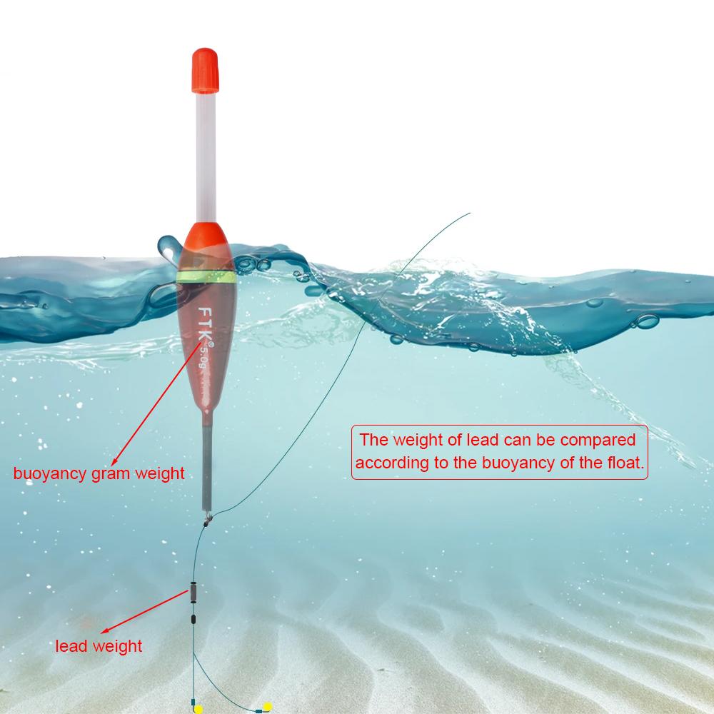 FTK5pcs Fishing Float 13cm-15cm 4g-6g Vertical Buoy For Carp Fishing Accessories Tackle