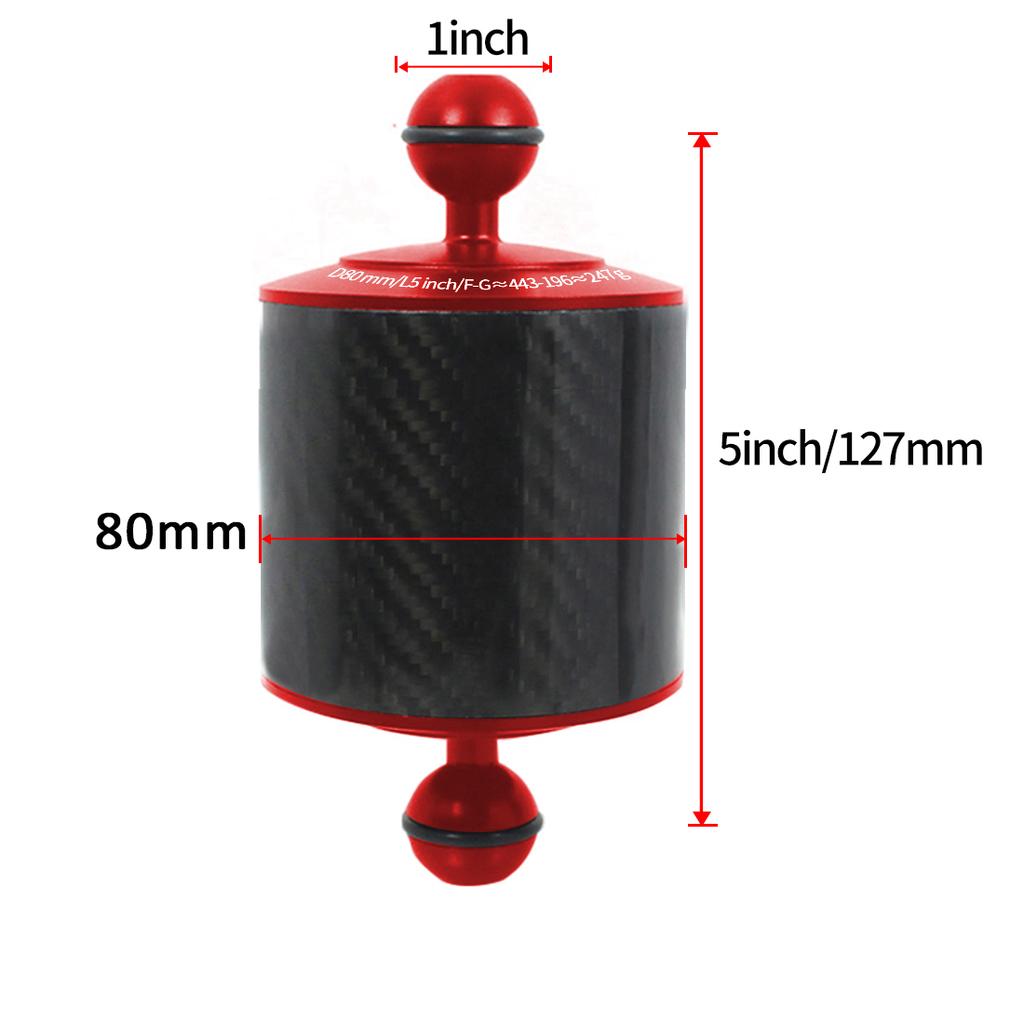 XT-XINTE Underwater Diving Tray Carbon Fiber Float Buoyancy Aquatic Arm D80mm Dual Ball Floating Arm Diving Camera