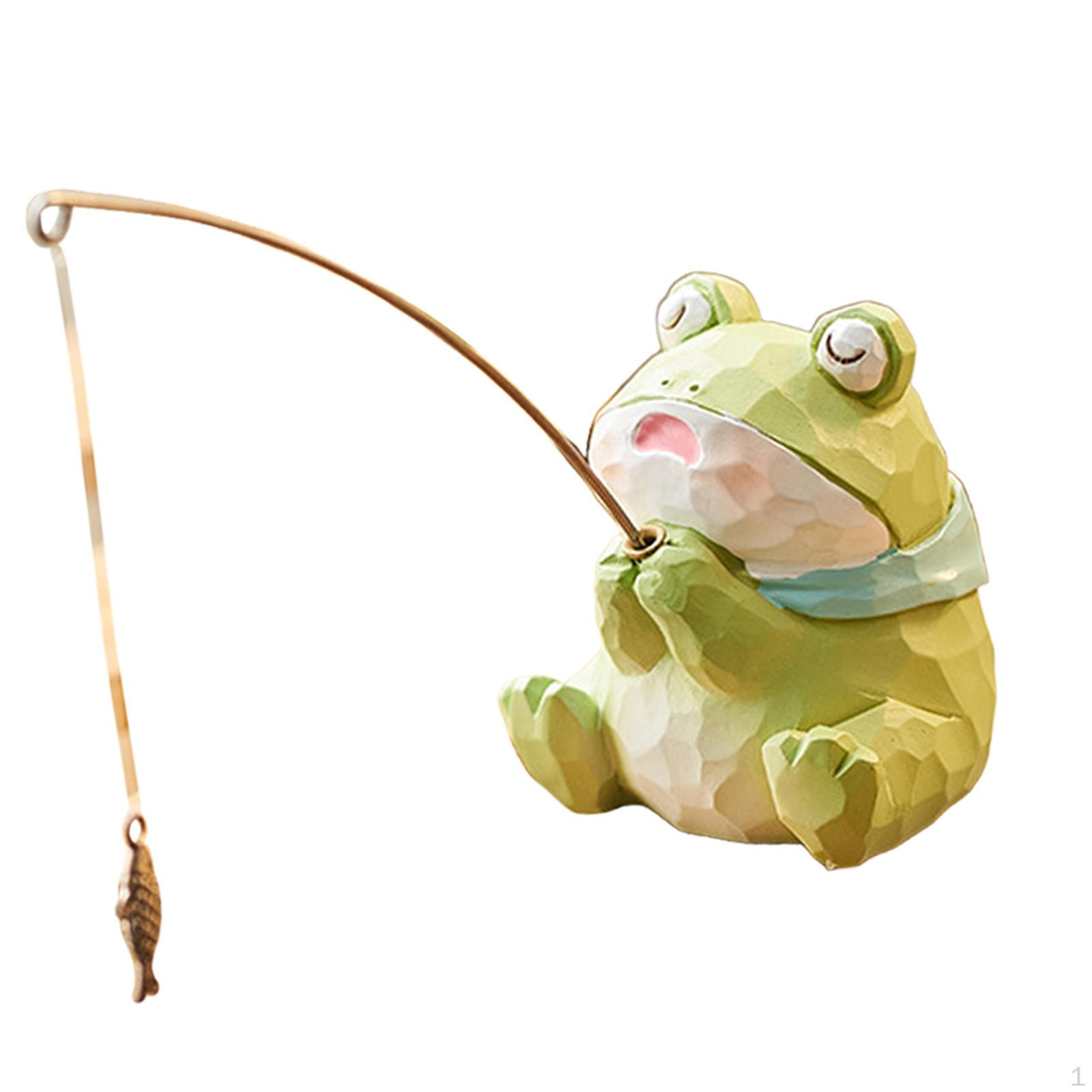 

Фигурка животного из смолы, миниатюрное украшение для стола, художественная работа для входной зоны Frog