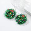 1Pair Christmas Tree Christmas Earrings Bell Xmas Dangle Earrings Wreath Earrings  New Year Ear Gift