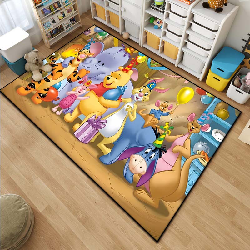 Cartoon Winnie Pooh Tigger Too Pattern Living Room Bedroom Carpet Bedside Bathroom Floor Mat Kid's Room Play Mats Non-slip Mat