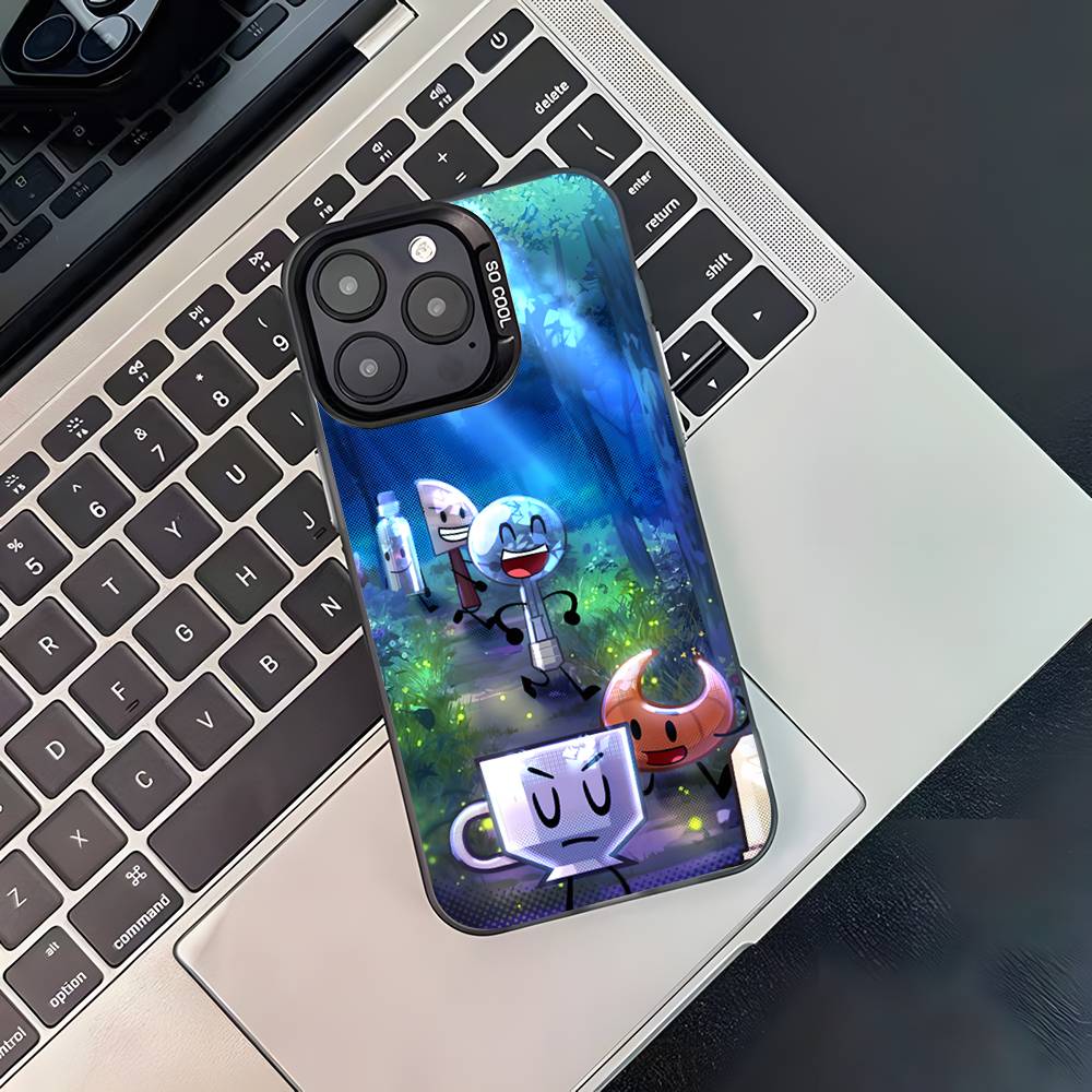 Bfdi Battle For Dream Island Phone Case For iPhone 17,16,15,14,13,12,11,Pro,XS,Max,Plus,Mini,SE4,E Black Matte Shockproof Cover