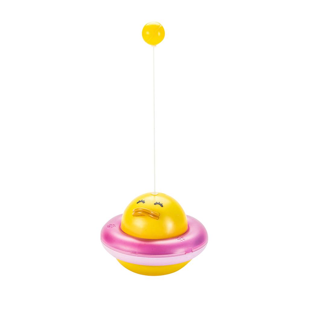 Schüttelspielzeug 360-Grad-Drehung Auslaufkugel Gelb Haustierspielzeug Hohe Elastizität Reizstock Kugel Reizstock Dreh-Auslauf-Gerät Fr