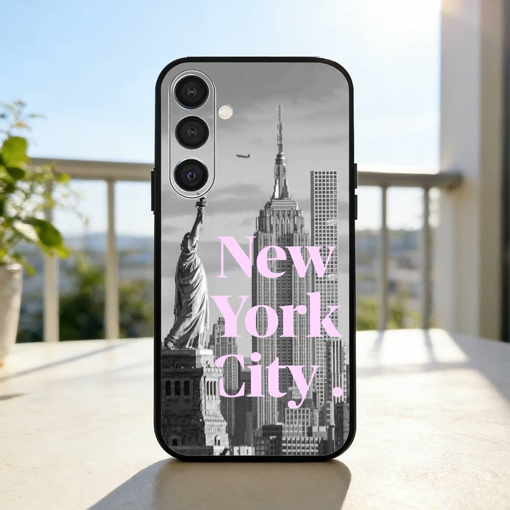Lovely City N-New Y-York  Phone Case For Samsung  A73,A21s,A22,A31,A32,A52,A53,A71,A80,Soft Black Shell
