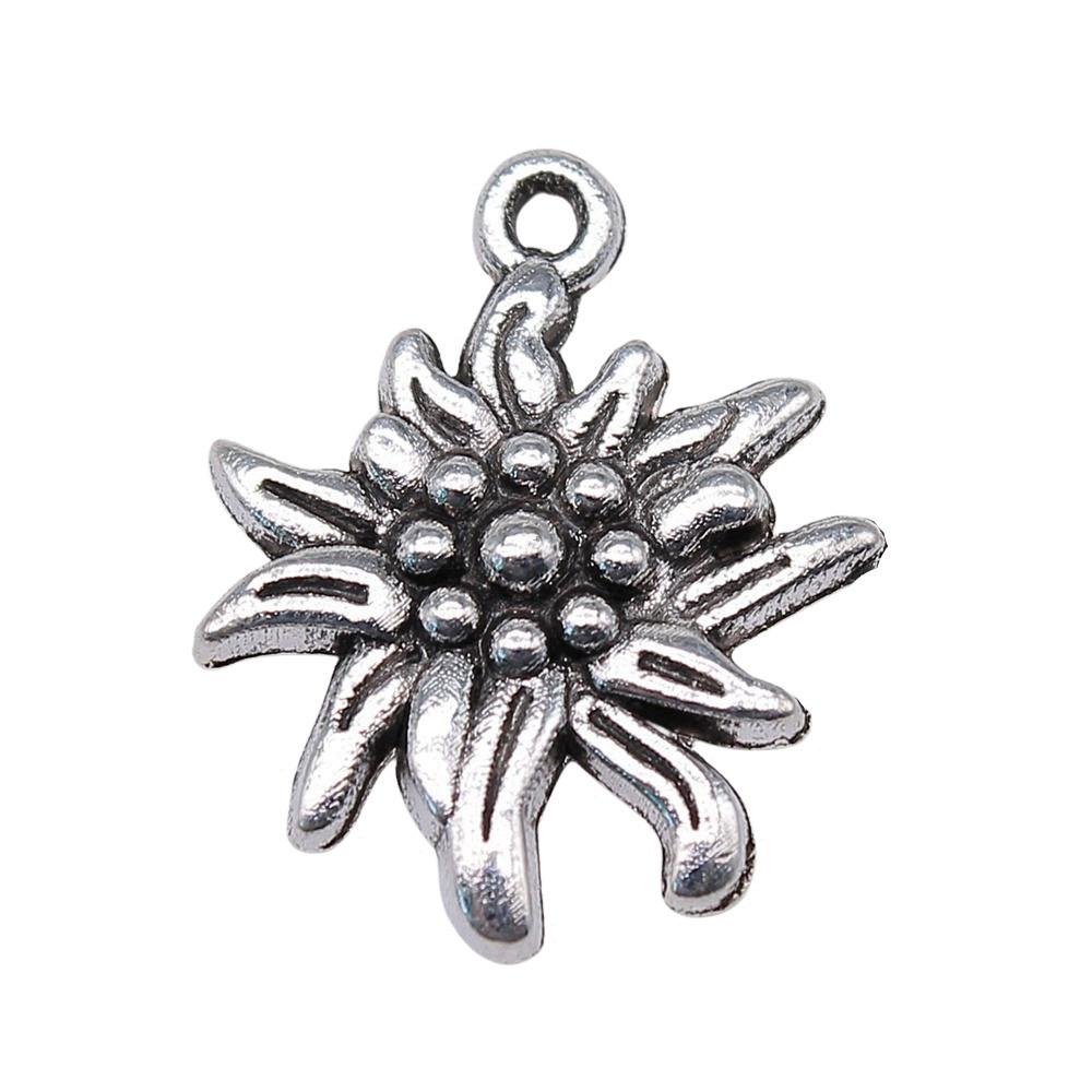 Simple Flower Charms Antique Alloy Pendants For Minimalist Floral Jewelry