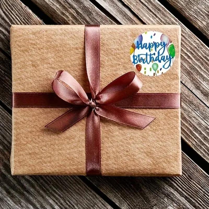 Birthday Package Labels Roll 1 Inch Round 500 Count Paper Seals for Favor Bags, Gift Boxes, Envelopes and Handmade Package Closing