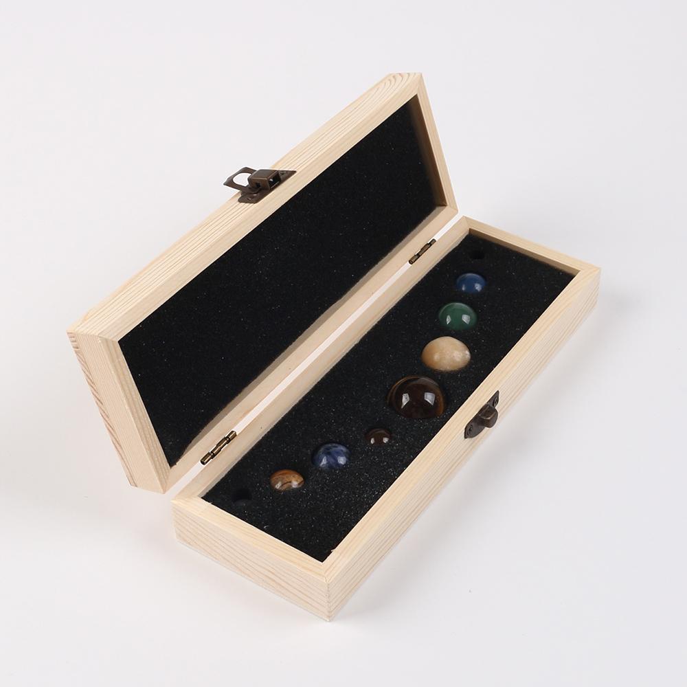 Solar System Natural Crystal Gemstones Set 9 Planets Sphere Ball Stone Galaxy Model Ornaments Gift Home Office Decor