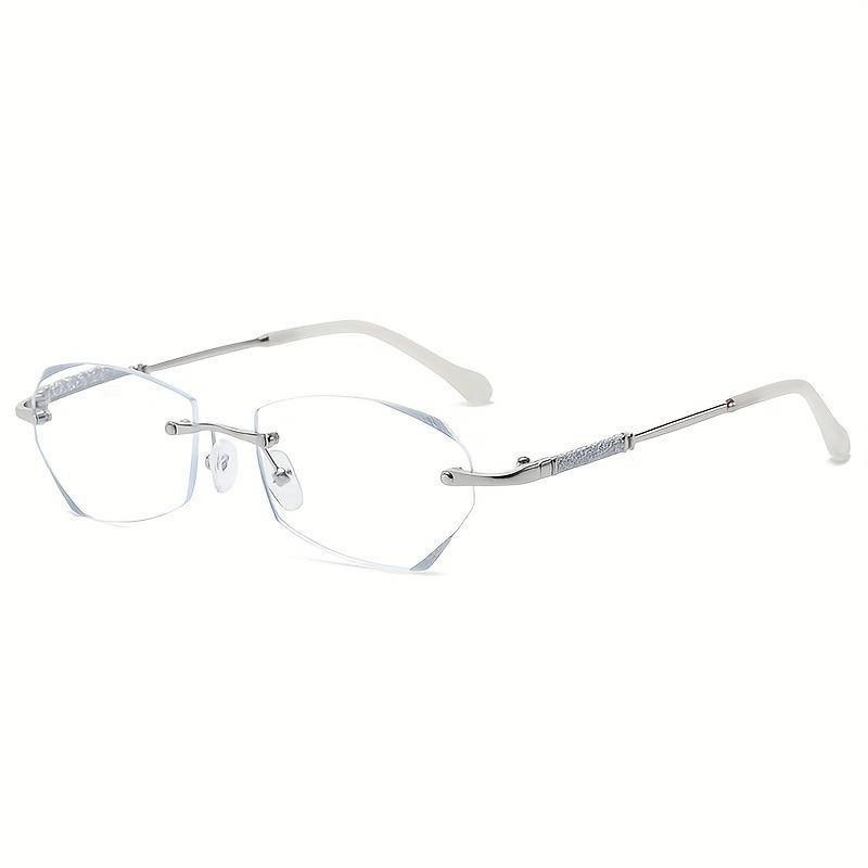 2PCS Reading Glasses Frameless Diamond Trimming Presbyopic Glasses Anti Blue Super Light Reading Glasses