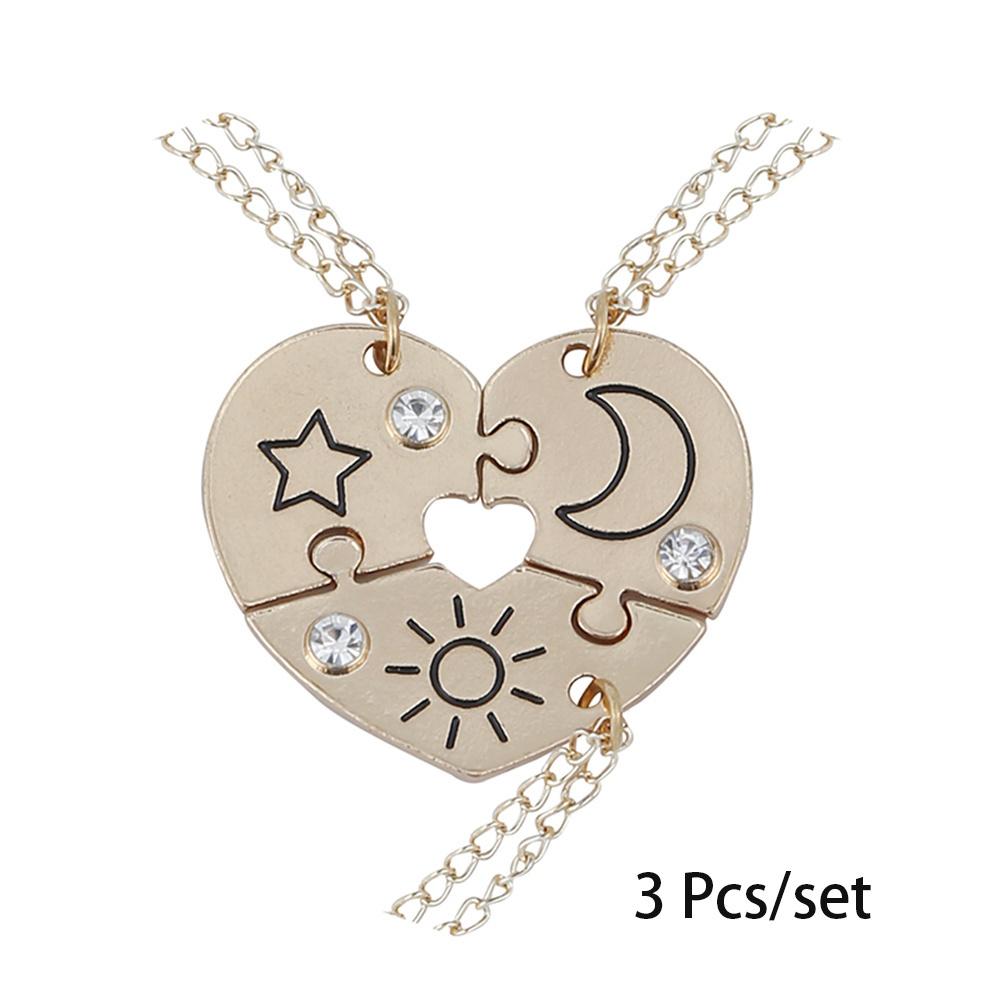 3/4 Pcs/Set Best Friends Pendant Necklace for Women Avocado Lover Broken Heart Clavicle Chain BFF Best Friends Jewelry Gifts