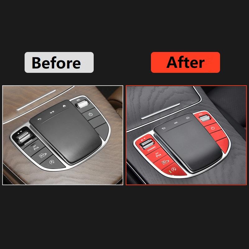 8PCS Car Center Console Multimedia Mouse Switch Button Cover Trim For Mercedes Benz C E Class W205 W213 GLC X253 -