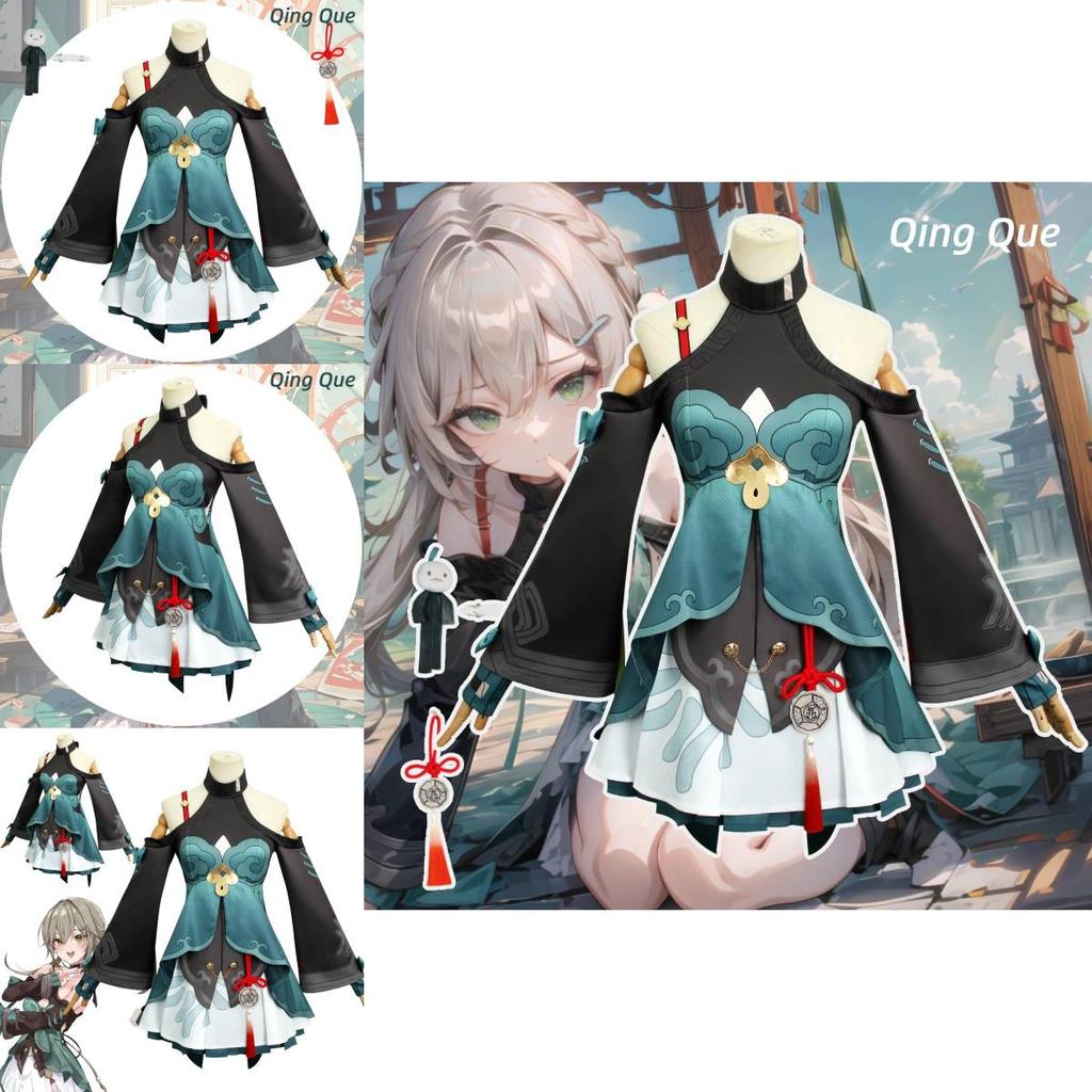 Stunning Honkai Star Rail Cosplay Costume Complete Qingque Attire For Anime Enthusiasts