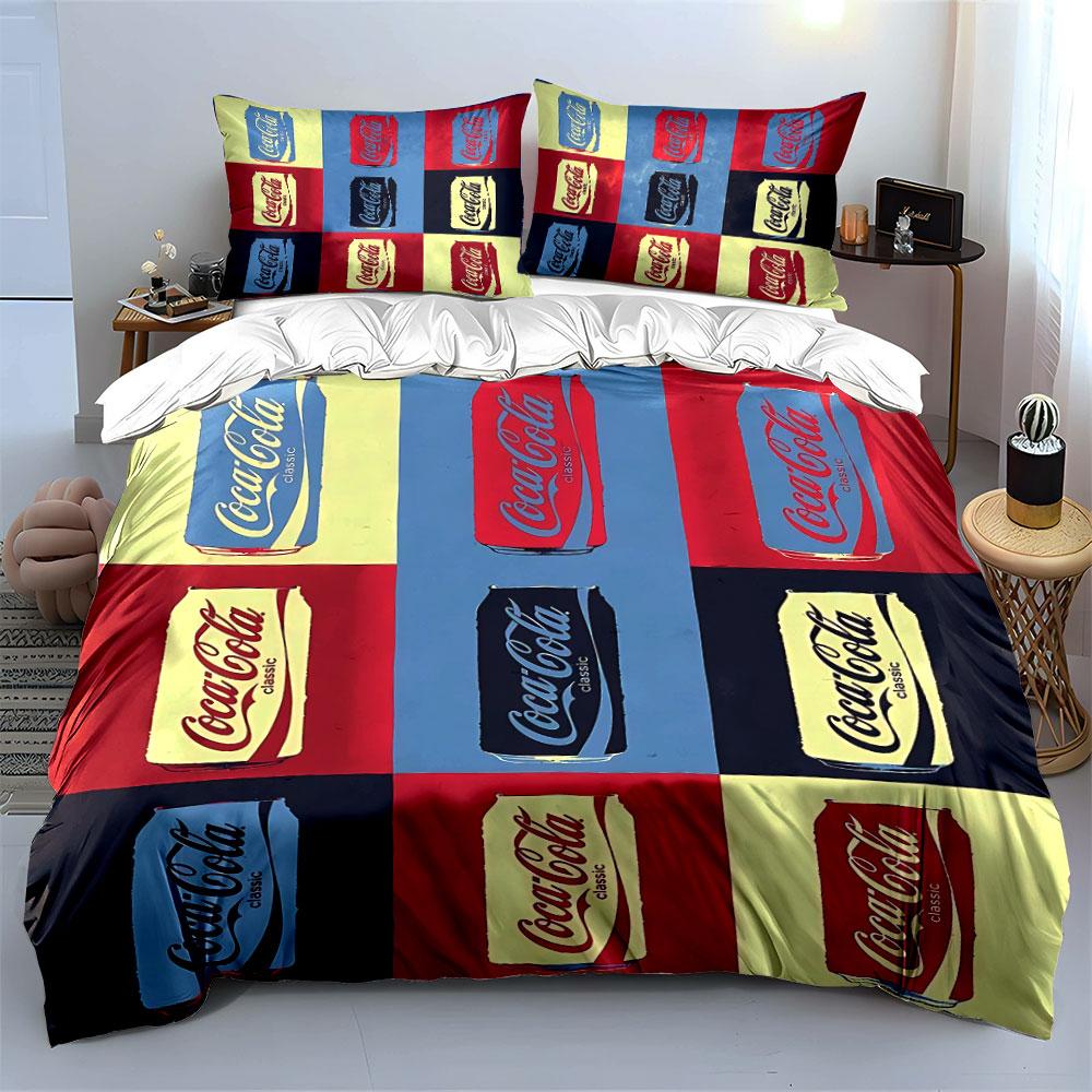 Pop Art Soda Can Design Bedding Duvet Cover Set Duvet Cover Pillowcases (1*Duvet Cover 2*Pillowcases, without duvet insert)