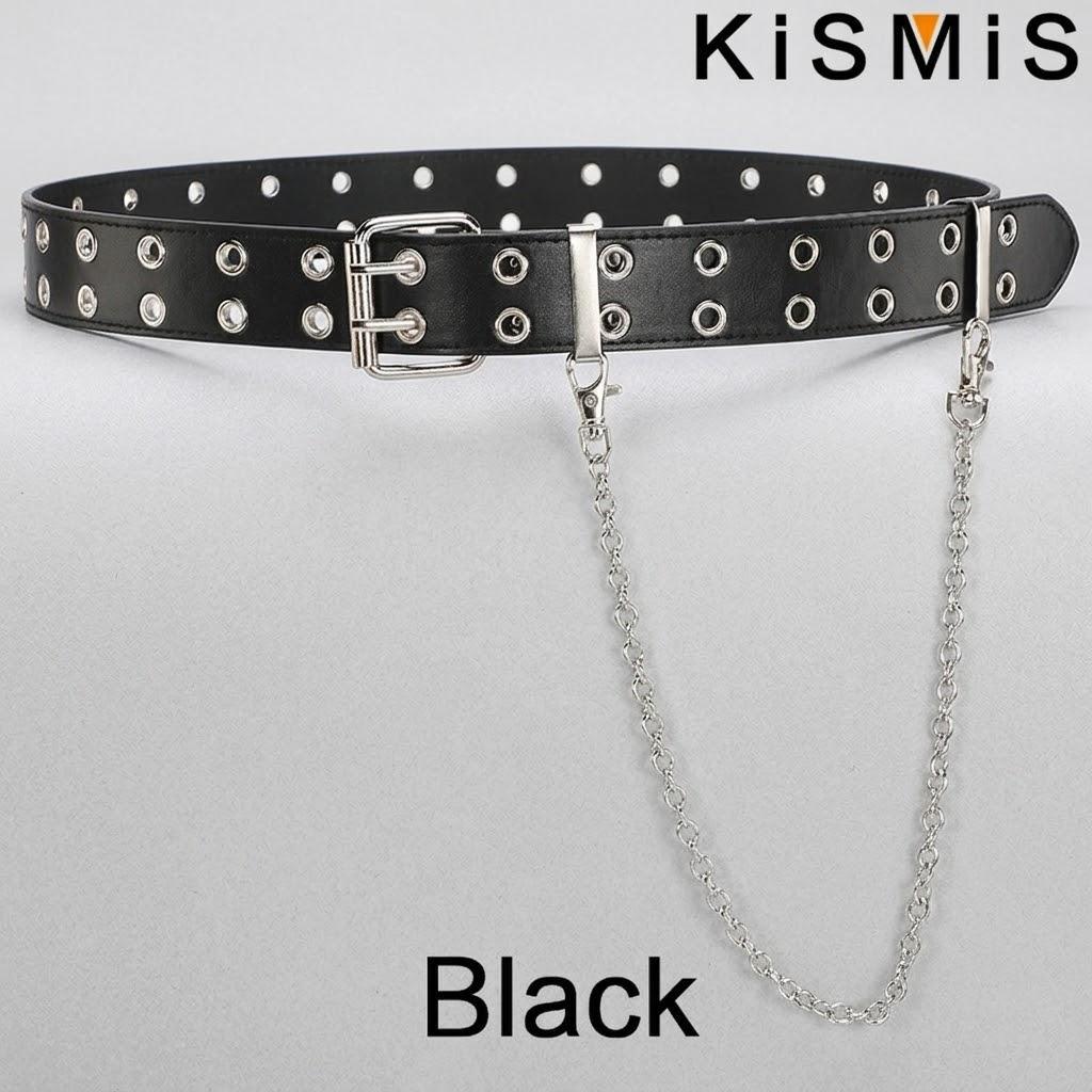 

Genuine Leather Punk Style Pin Buckle Jeans Decorative Belt Chain Belts for Women Fashion Accessories чёрный