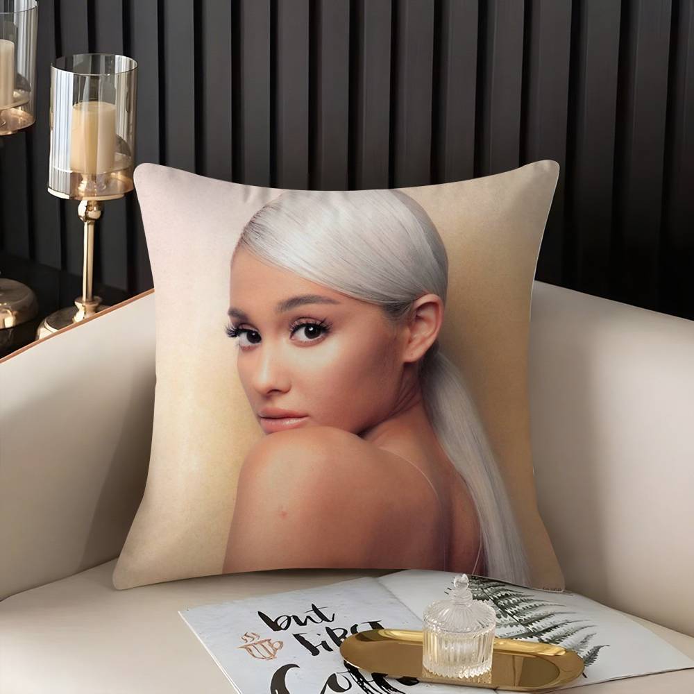 Singer A-Ariana G-Grandes Pillow Case Home Dorm Chair Back Short Plush Double-Sided Printing Office Nap Time Cushion Cover