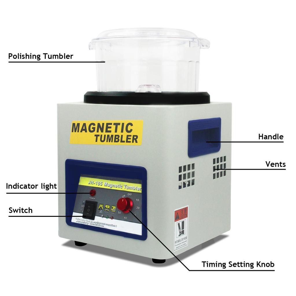 Lucidatrice Magnetica a 2000 Giri/min con Timer Regolabile per Gioielli in Oro, Argento, Rame e Componenti di Orologi, Pulizia e Sbavatura