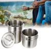 2 Pcs Camping Cookware Cooking Set Outdoor Stainless Steel Camping Pots Cup Mug for Backpacking Hiking Picnic