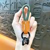 Car Bag Ribbon Hanging Decoration Creative Trend Webbing PU Leather Horseshoe Buckle Keychain Small Pendant Personalized Gifts