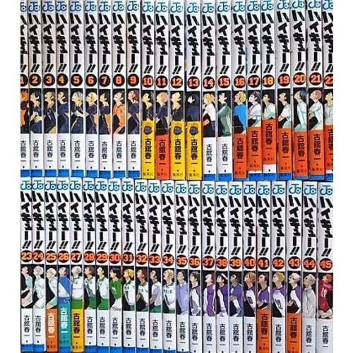 Haikyuu Complete Set by Haruichi Furudate, Volumes 1-45, Complete, Including the Final Volume, Weekly Shonen Jump