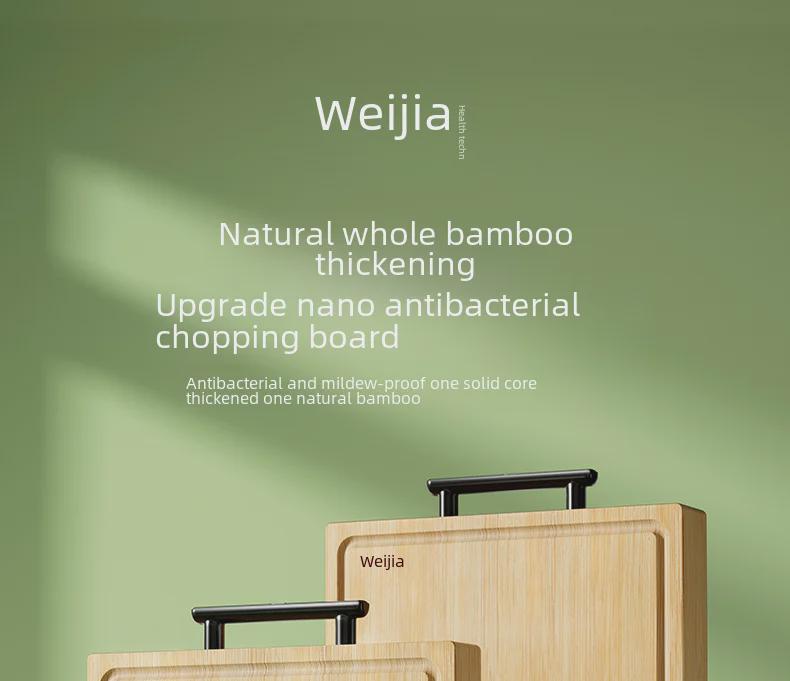 Tabla de Cortar de Bambú Antibacteriano Espesado Weijia - Tabla de Cortar Doméstica Resistente al Moho para Cocina y Preparación de Carne