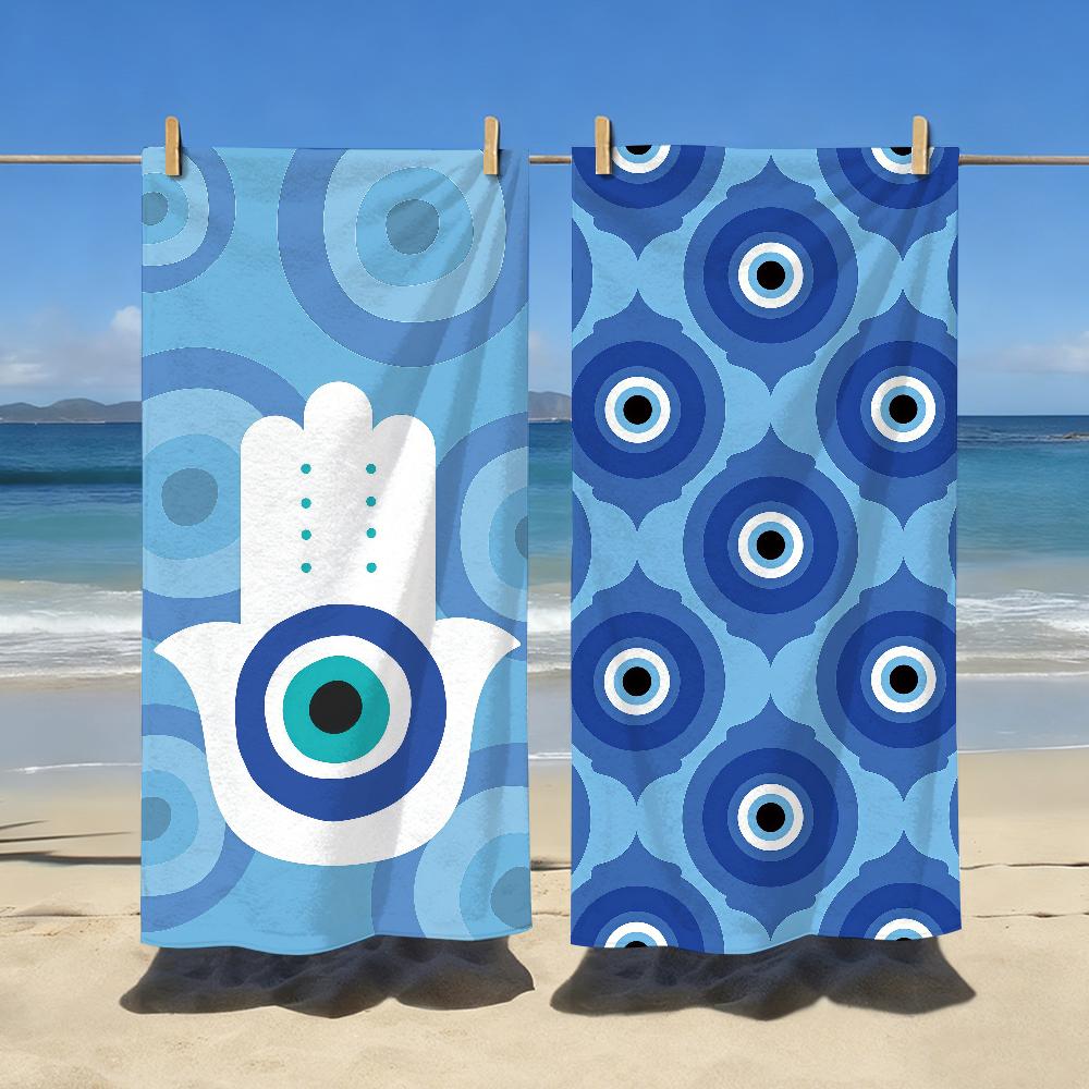 Art Evile Eye Bright Handtuch Sport Schnelltrocknend Reise Campingausrüstung Sanddicht Weich Leicht Großes Strandhandtuch