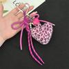 Personal Leopard Print Bag Pendant Creative Heart Keychain Pendant Fashion Vintage Braided Cord Pendant Exquisite Versatile Gift