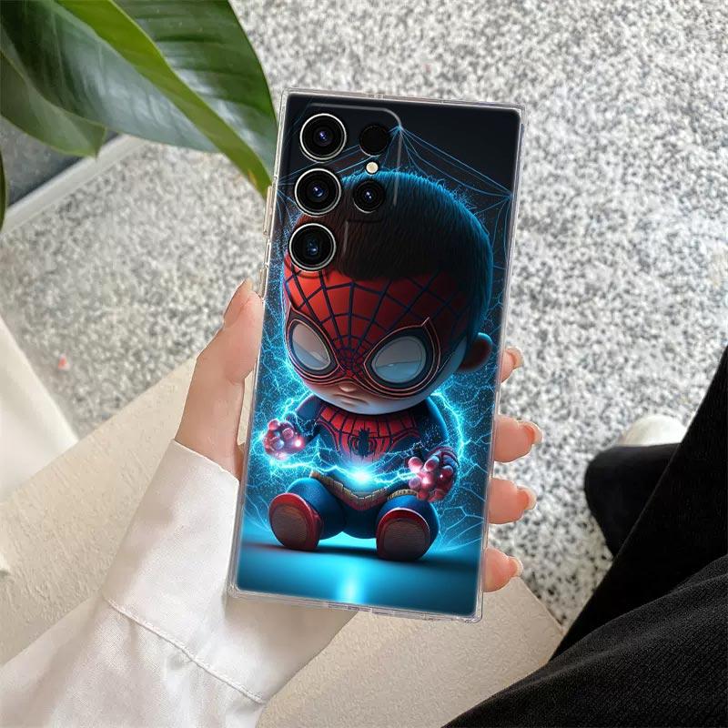 Cute Marvel Baby Groot Rocket Transparent Case For Samsung Galaxy S26 S25 Ultra S24 S22 S26 Plus S20 S23 S21 S25 FE Clear Cover