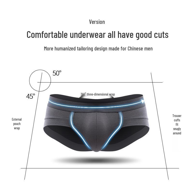Men's Low Waist Triangle Briefs with U-Shape Pouch Support