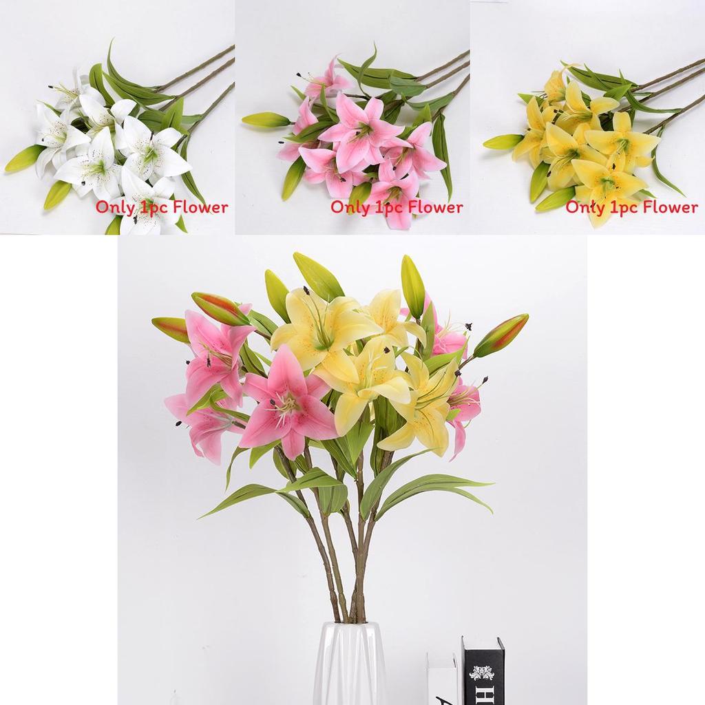 Wedding And Home Decor Faux Lily Flower With Realistic Craftsmanship For Photography