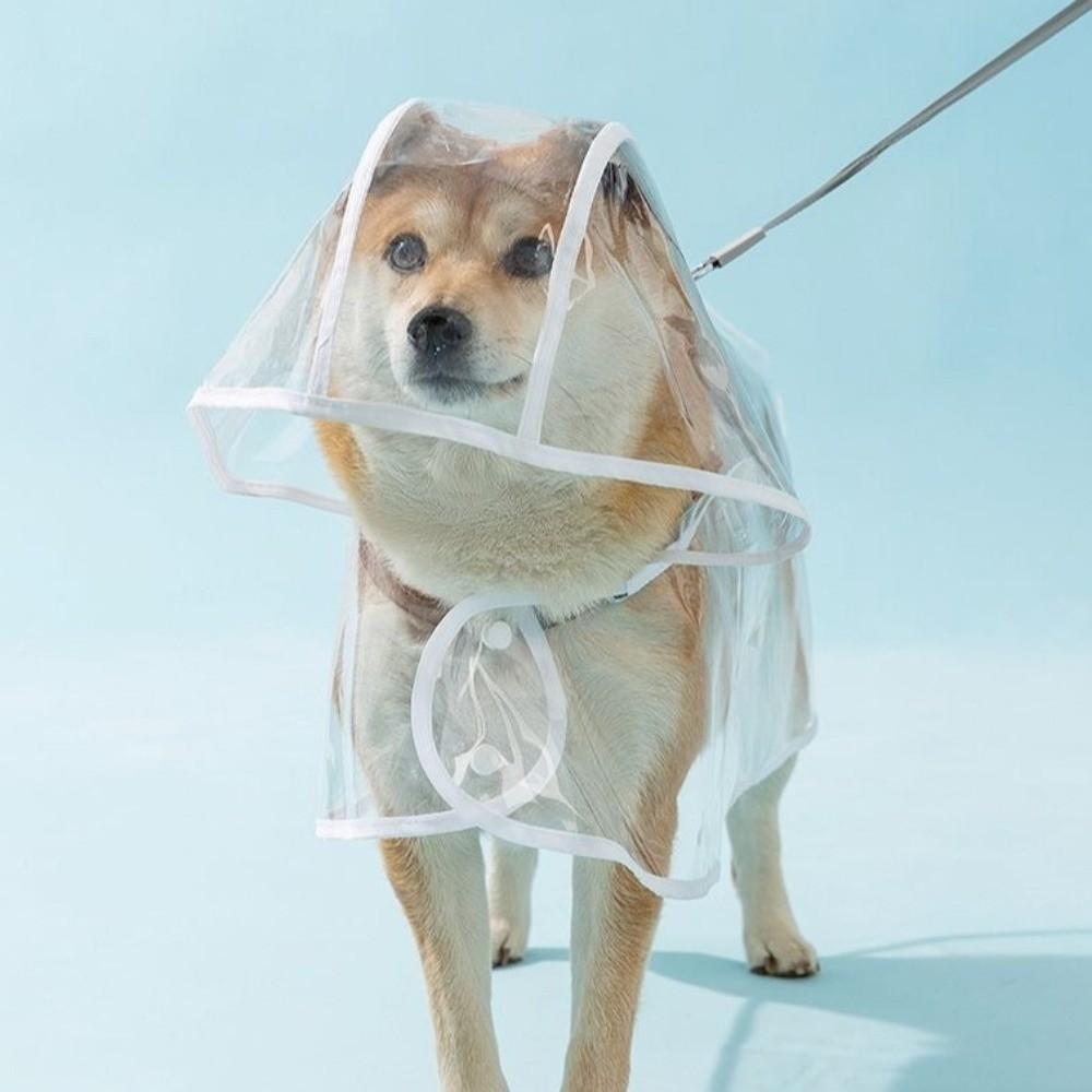 Transparent Dog Hooded Raincoat High Visibility Pet Rain Jacket Breathable Pet Clear Clothes Puppy