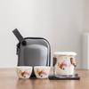 Bank Company Small Gift Set Suet Jade Porcelain Kung Fu Travel Tea Set
