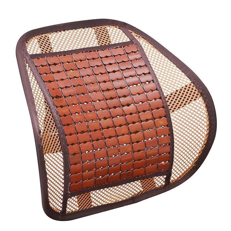 Bamboo Lumbar Support Cushion - Breathable Car & Office Backrest Pillow for Summer