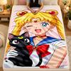 Flannel BlanketSailor Moon Warm Soft Throw Blanket for Indoor Sofa Bed Living Room Use