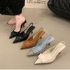 Summer High Heel Women Sandals Fashion Pointed Toe Singbacks Shoes Style Banquet Party Sandalias Shoes
