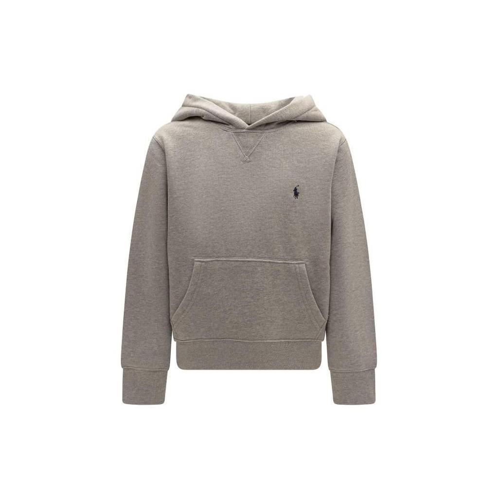 Polo Ralph Lauren Hettegenser Barn Logo Broderi Ensfarget Hettegenser Pullover Barnehettegensere Grå 323749954-017