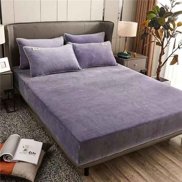 2024 Warm and Thick Elastic Fitted Sheets Adjustable Flannel Winter Mattress Cover Velvet Bed Linens Super Soft King Queen 180/200 Multi Sizes