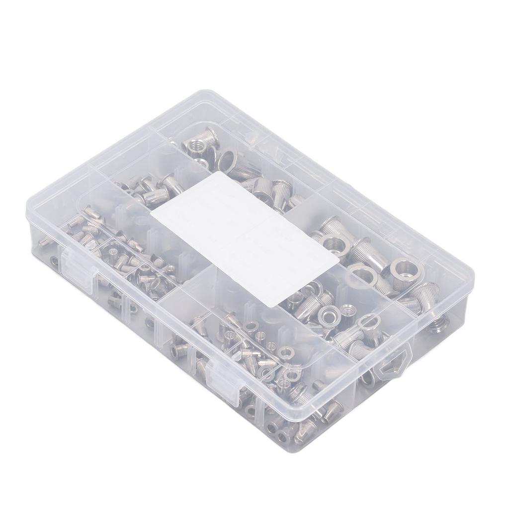 180 Pcs Rivet Nut Kit M3 M4 M5 M6 M8 M10 304 Stainless Steel Flat Head Threaded Insert Nuts