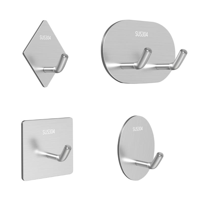 Set of 5 Versatile Adhesive Towel Holders Convenient Stick On Hooks for Bathroom Livingroom Rustproof Towel Holder Hooks