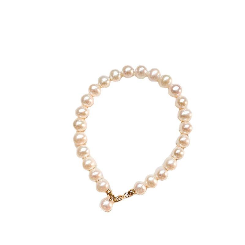 Daily commuting natural freshwater pearl bracelet niche light luxury new 11k gold injection removable Fu brand bracelet