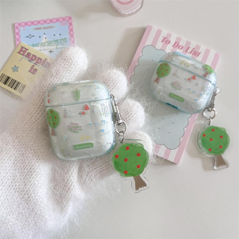 Spring Tree for Airpods4 Apple Bluetooth Wireless 1/2/3 Generation Pro2 Earphone Cover Cute Pendant Female