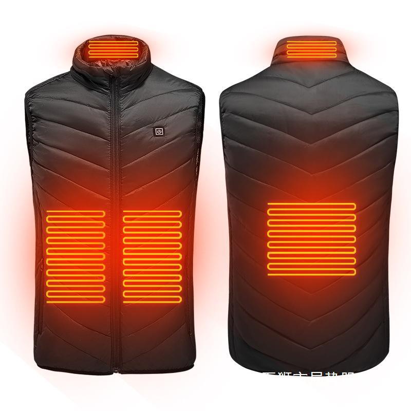 Varmevest Ni-sone Intelligent Varmevest Elektrisk Oppvarming Herre og Dame Varmeklær Konstant Temperatur Full Kropp Varmevest Trendy