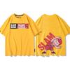 Cool anime Slam Dunk cartoon short-sleeved T-shirt for men summer front and back print loose clothes around Yukawa Kaede
