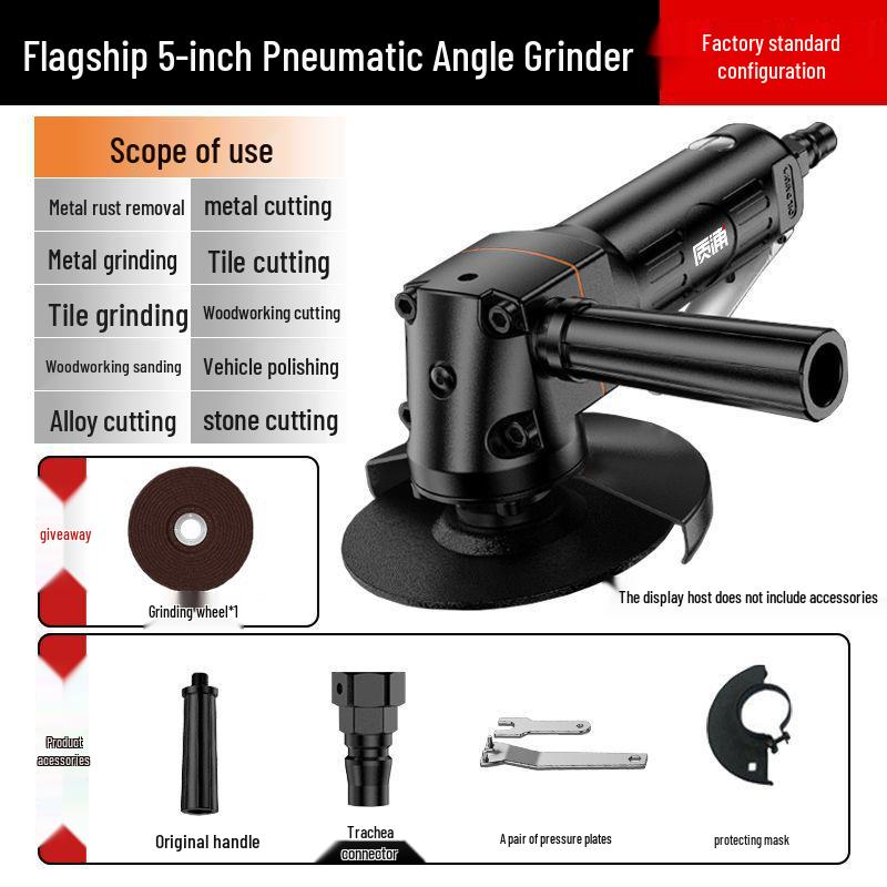 Industrial-Grade Pneumatic Angle Grinder/Polisher: Multi-Function, 4-7 Inch Cutting & Grinding Wheel Machine